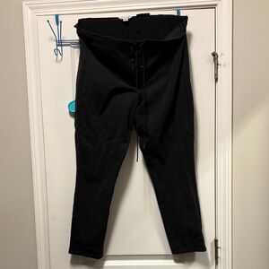 AE women’s 18 High-Waist Lace-Up Black Pants